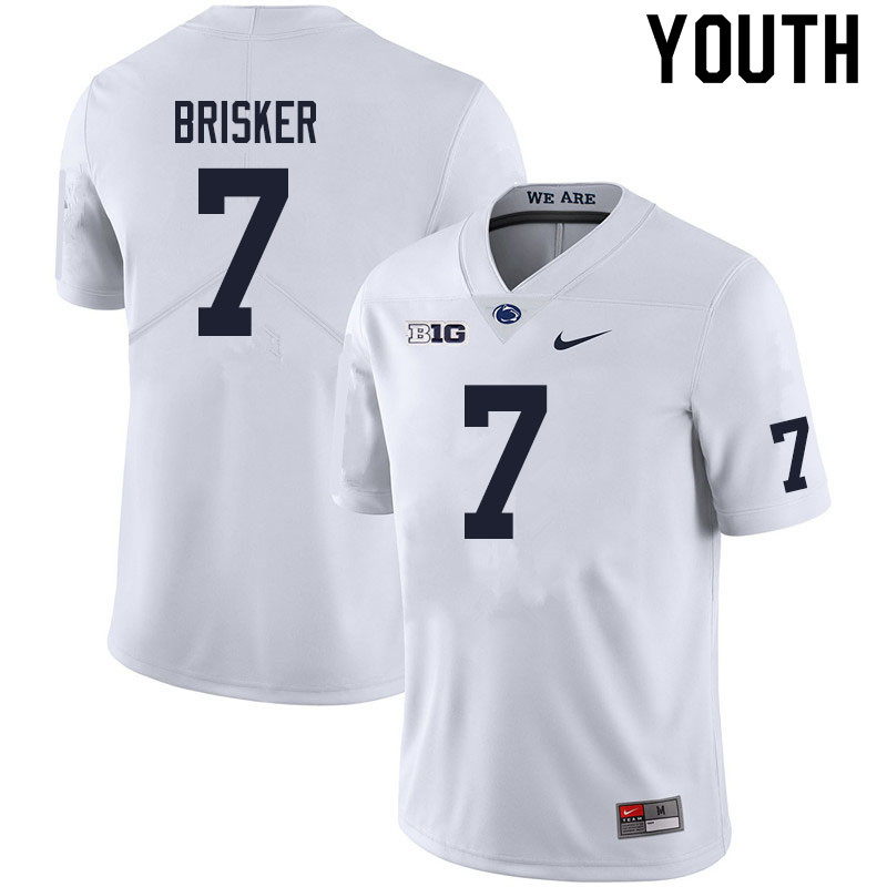 Youth #7 Jaquan Brisker Penn State Nittany Lions College Football Jerseys Sale-White